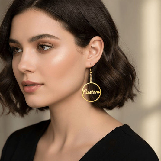 Custom Name Hoop Earrings | Personalised Gold Earrings for Women