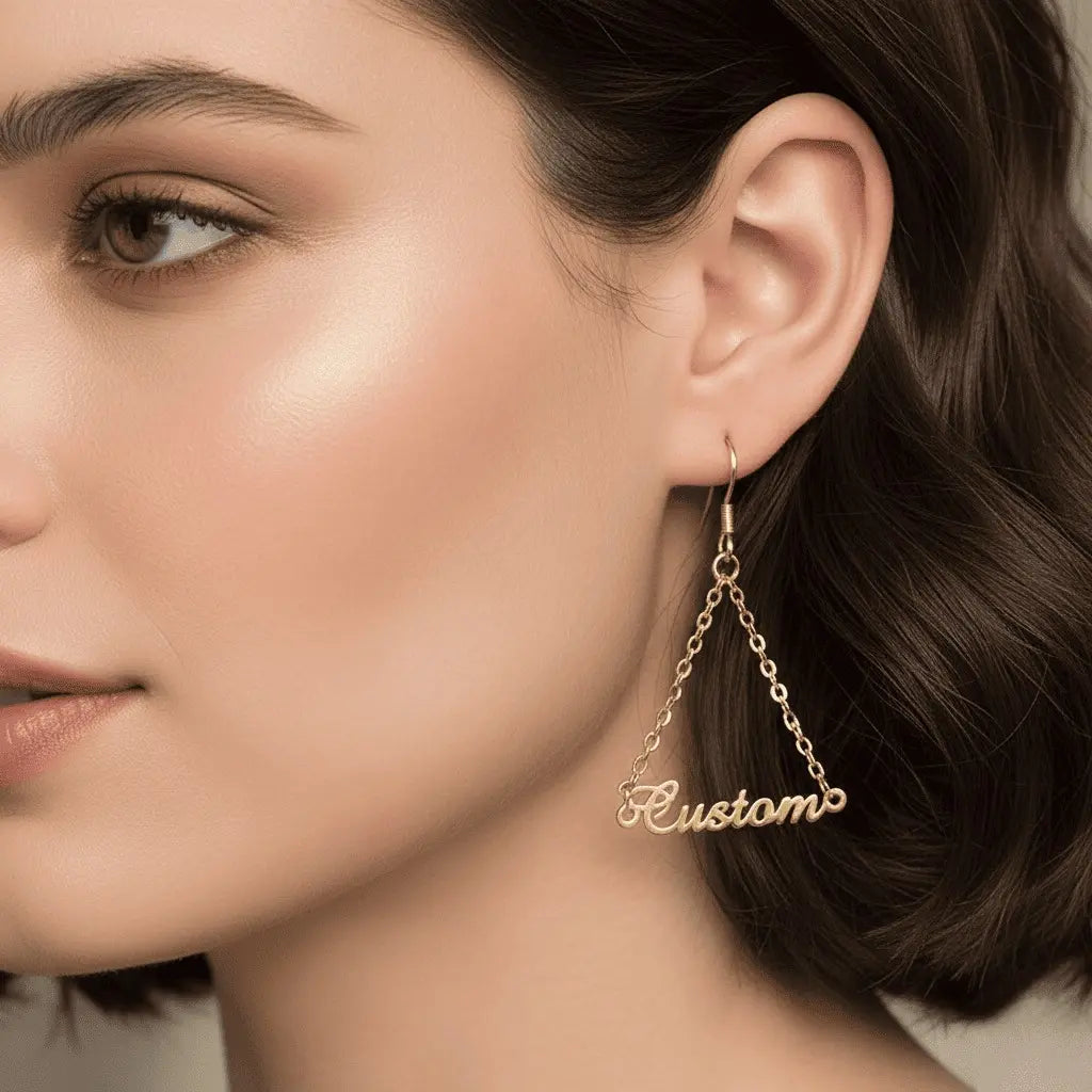 women custom name hoop earrings