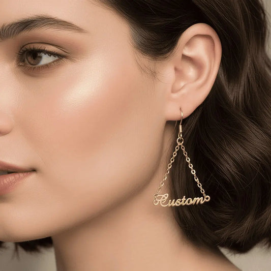 women custom name hoop earrings
