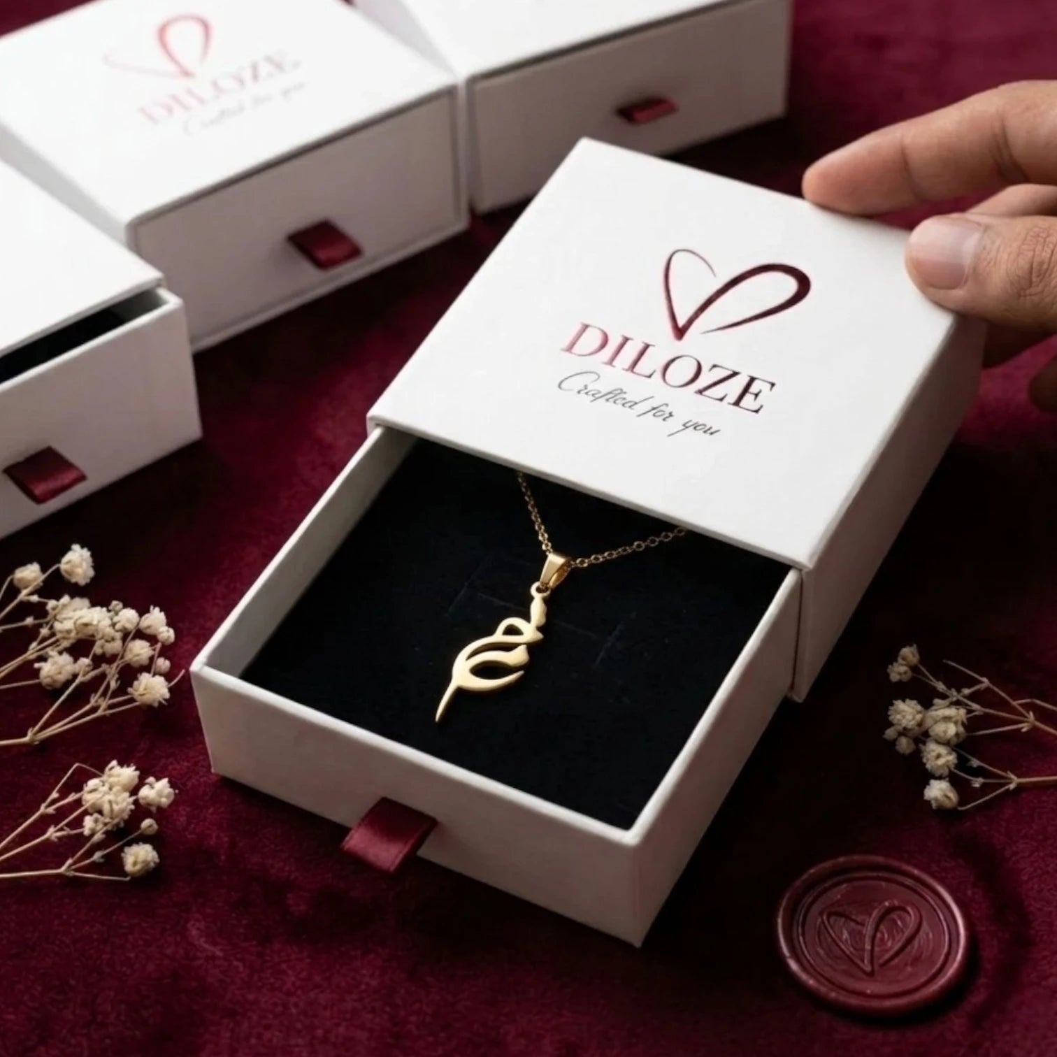 Custom Couple initial Name calligraphy necklace