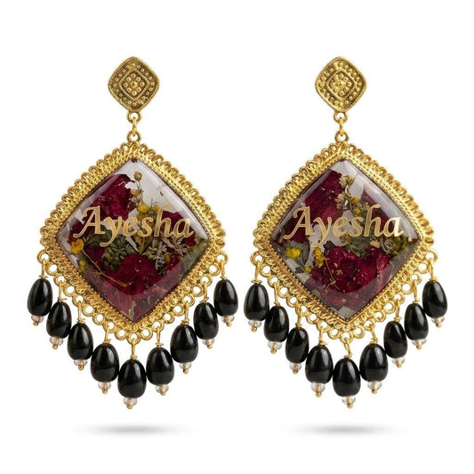 Custom Resin Name Earrings