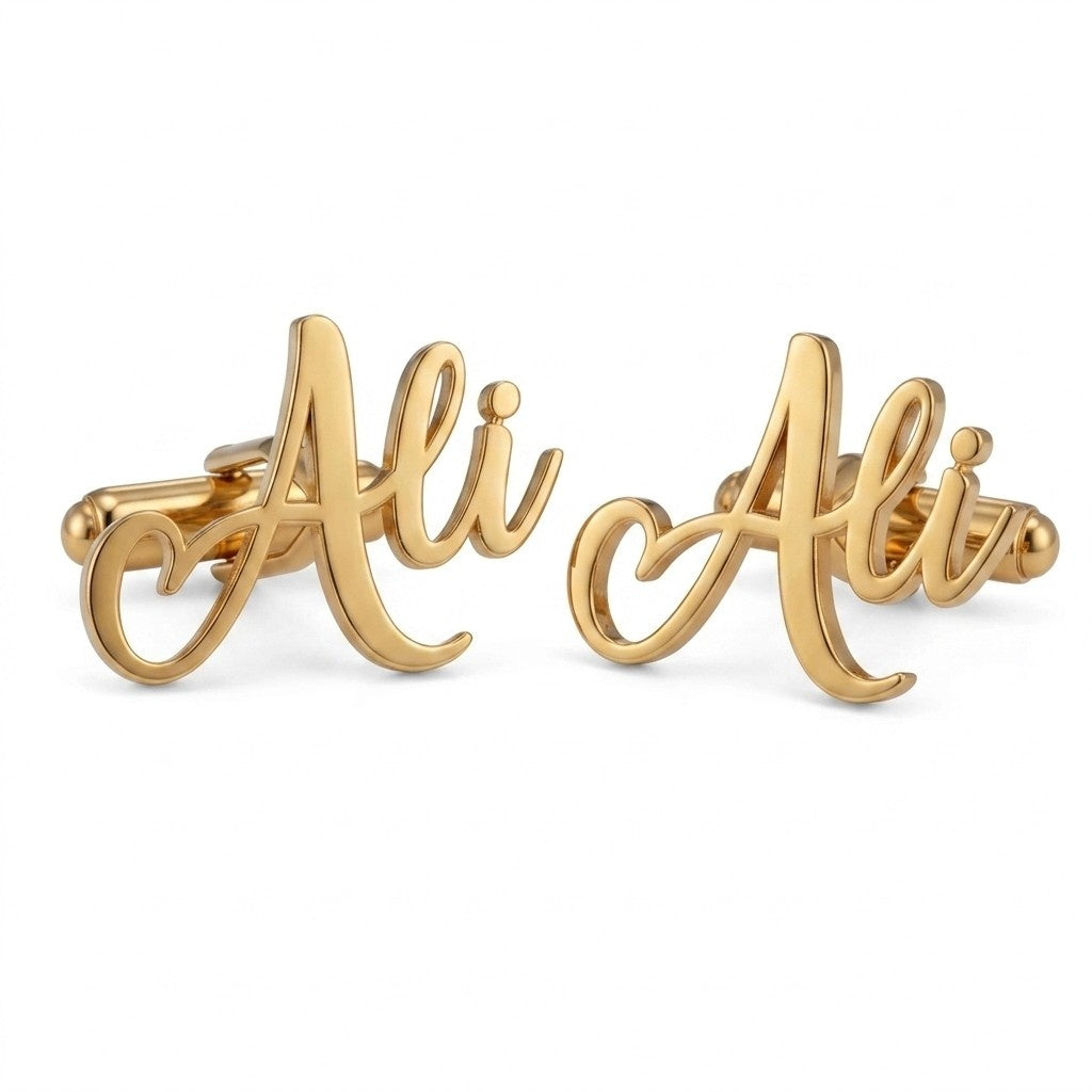 custom name studs in english script