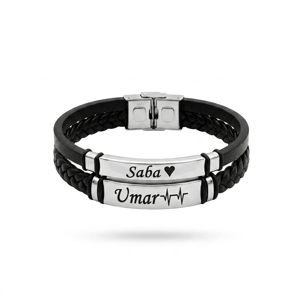 dual layer heartbeat couple bracelet