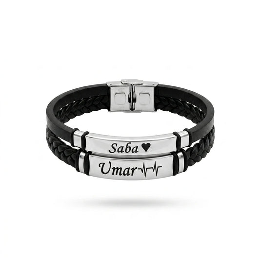 dual layer heartbeat couple bracelet