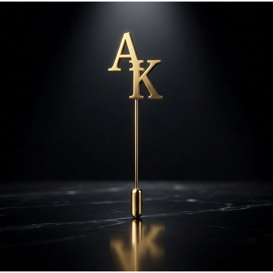 custom initial dual monogram coat pin