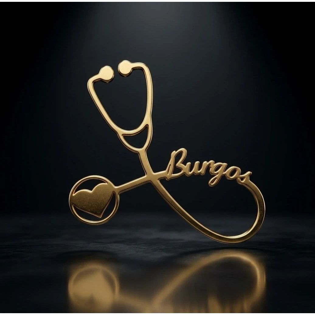 custom doctor stethoscope brooch name