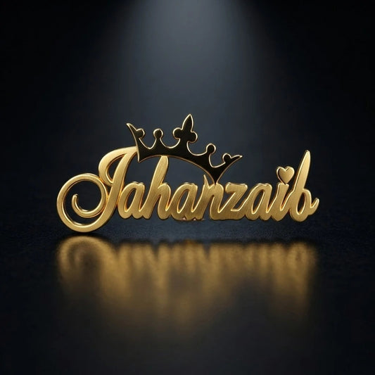 custom name crown coat pin for men
