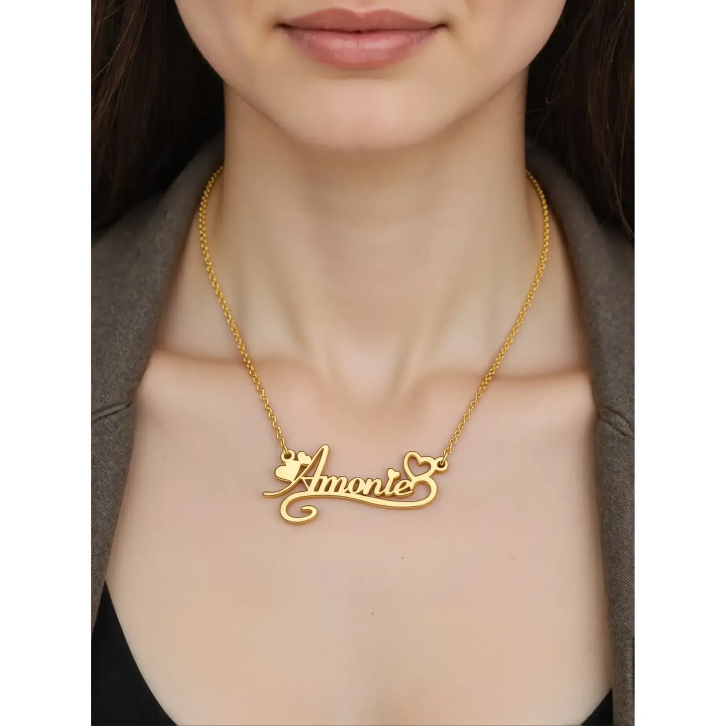gold-plated custom name necklace