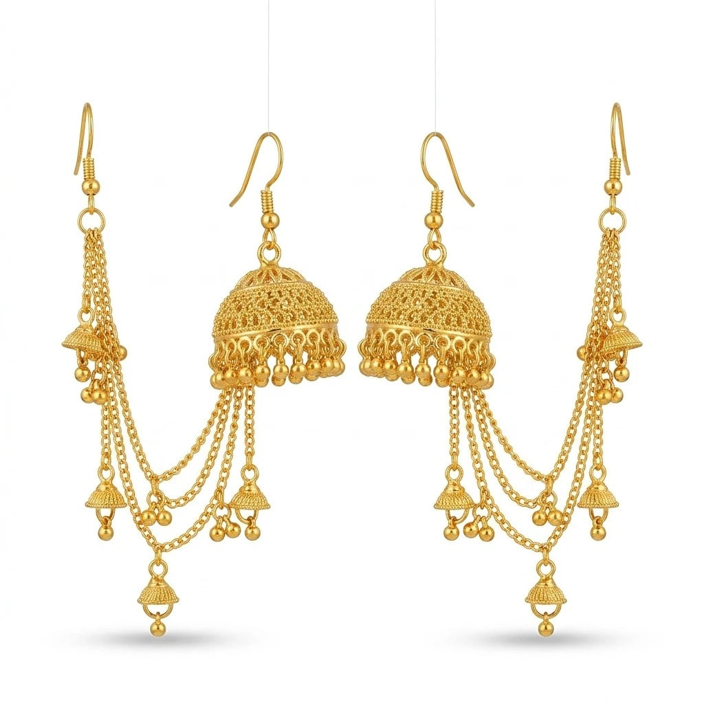 traditional gold jhumka earrings