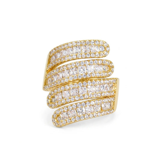 Four-Coil Spiral Wrap Ring