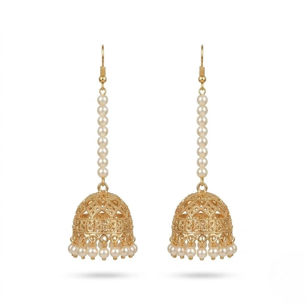 ethnic-dome-shaped-pearl-jhumka-earrings