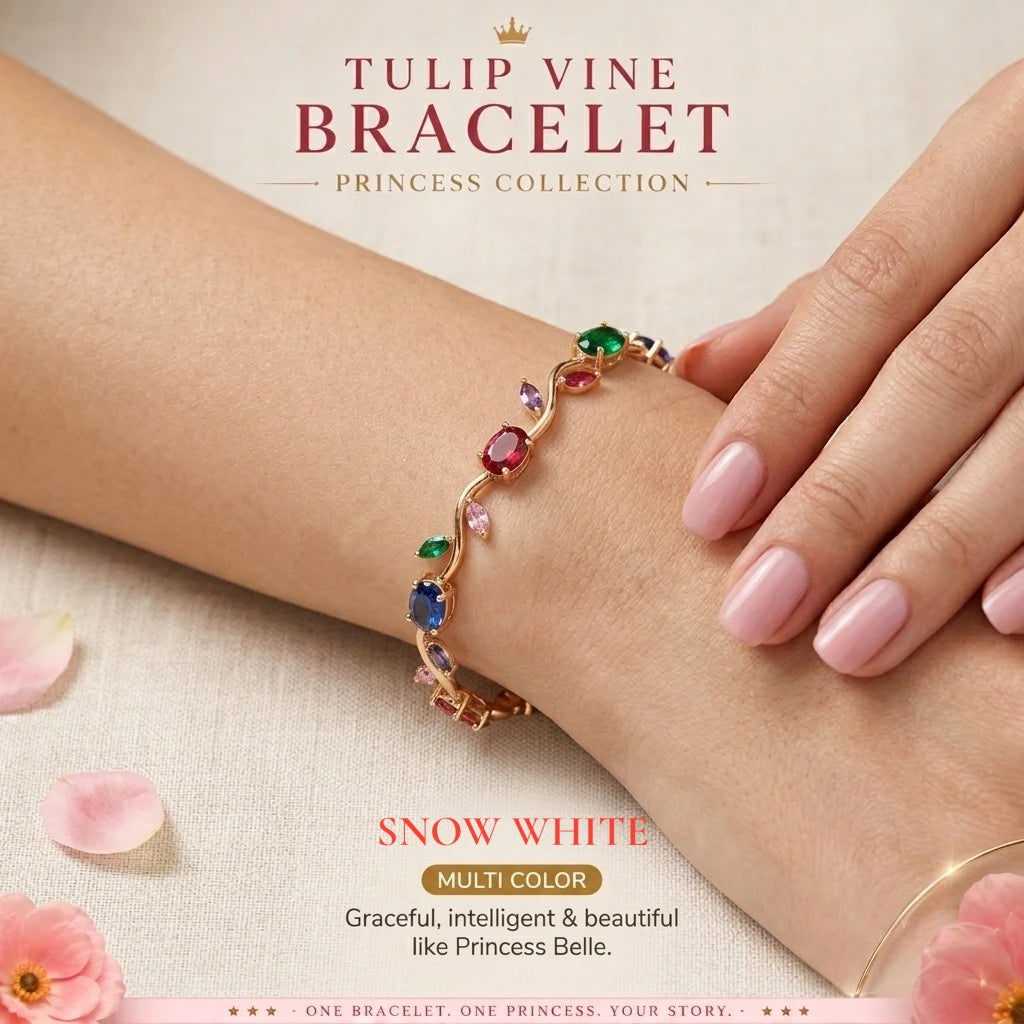 Tulip Vine Bracelet | Gold Crystal Tulip Bracelet for Women