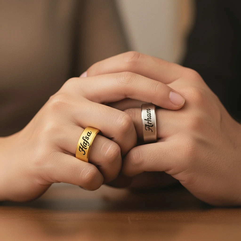 Personalized Gold Band Ring for Women