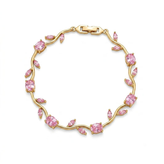 Tulip Vine Bracelet | Gold Crystal Tulip Bracelet for Women