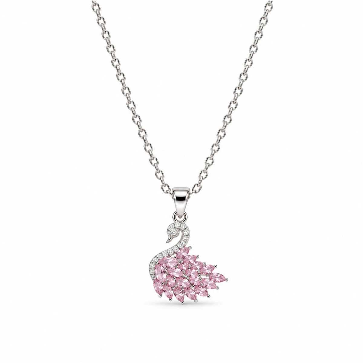 Crystal Swan Necklace – Elegant Pendant for Women