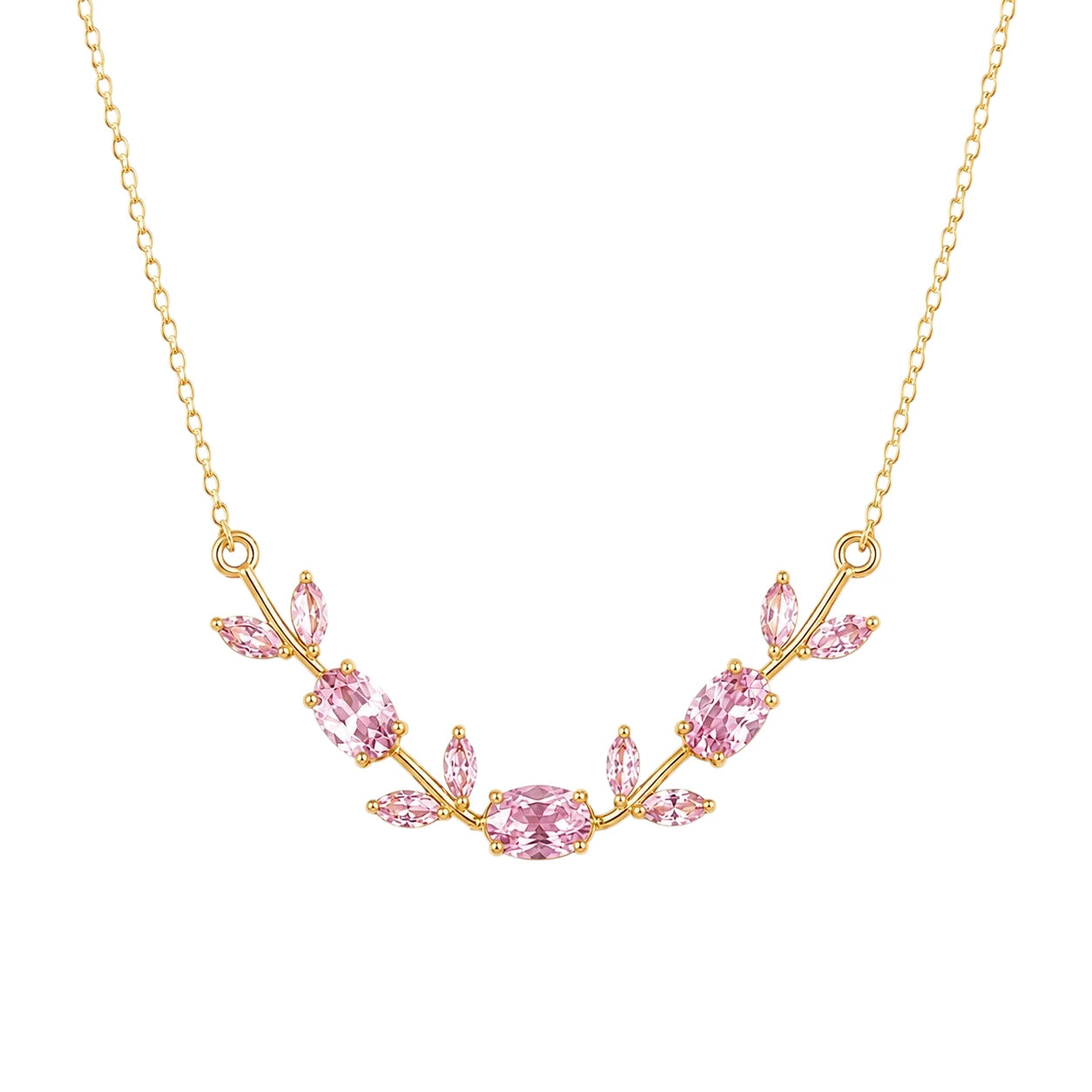 Tulip Vine Necklace | Gold Botanical Statement Necklace for Women