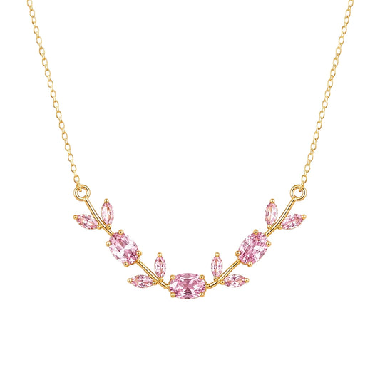 Tulip Vine Necklace | Gold Botanical Statement Necklace for Women